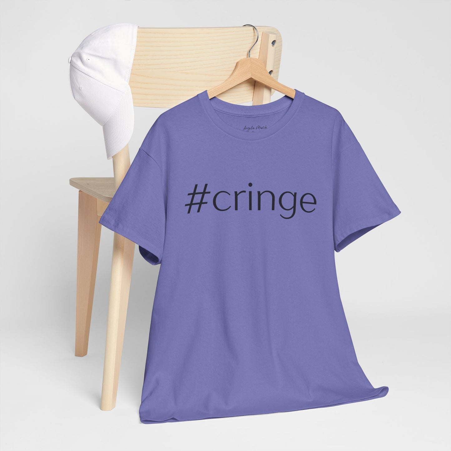 #Cringe Unisex Heavy Cotton Tee - Trendy White T-Shirt for Meme Lovers