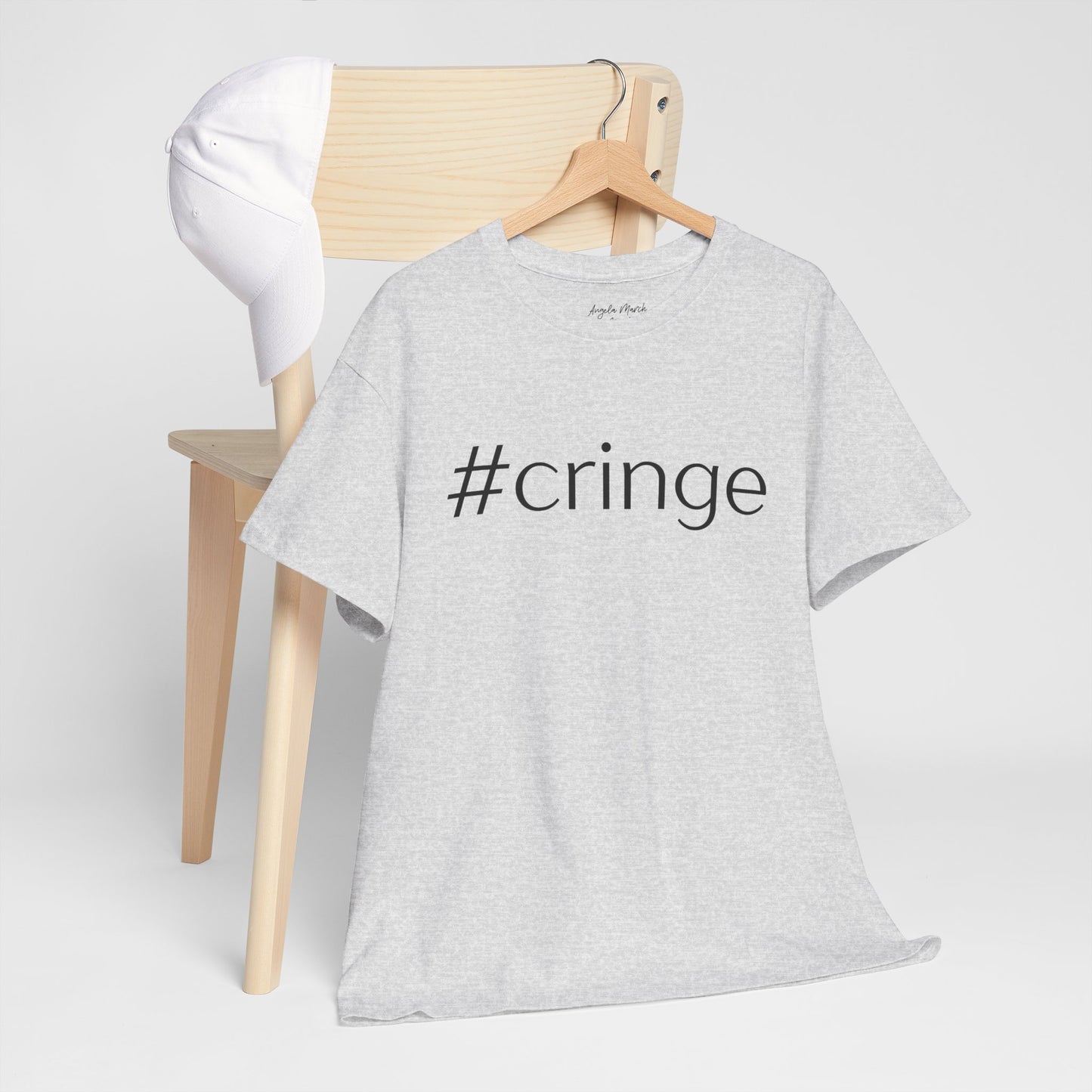 #Cringe Unisex Heavy Cotton Tee - Trendy White T-Shirt for Meme Lovers