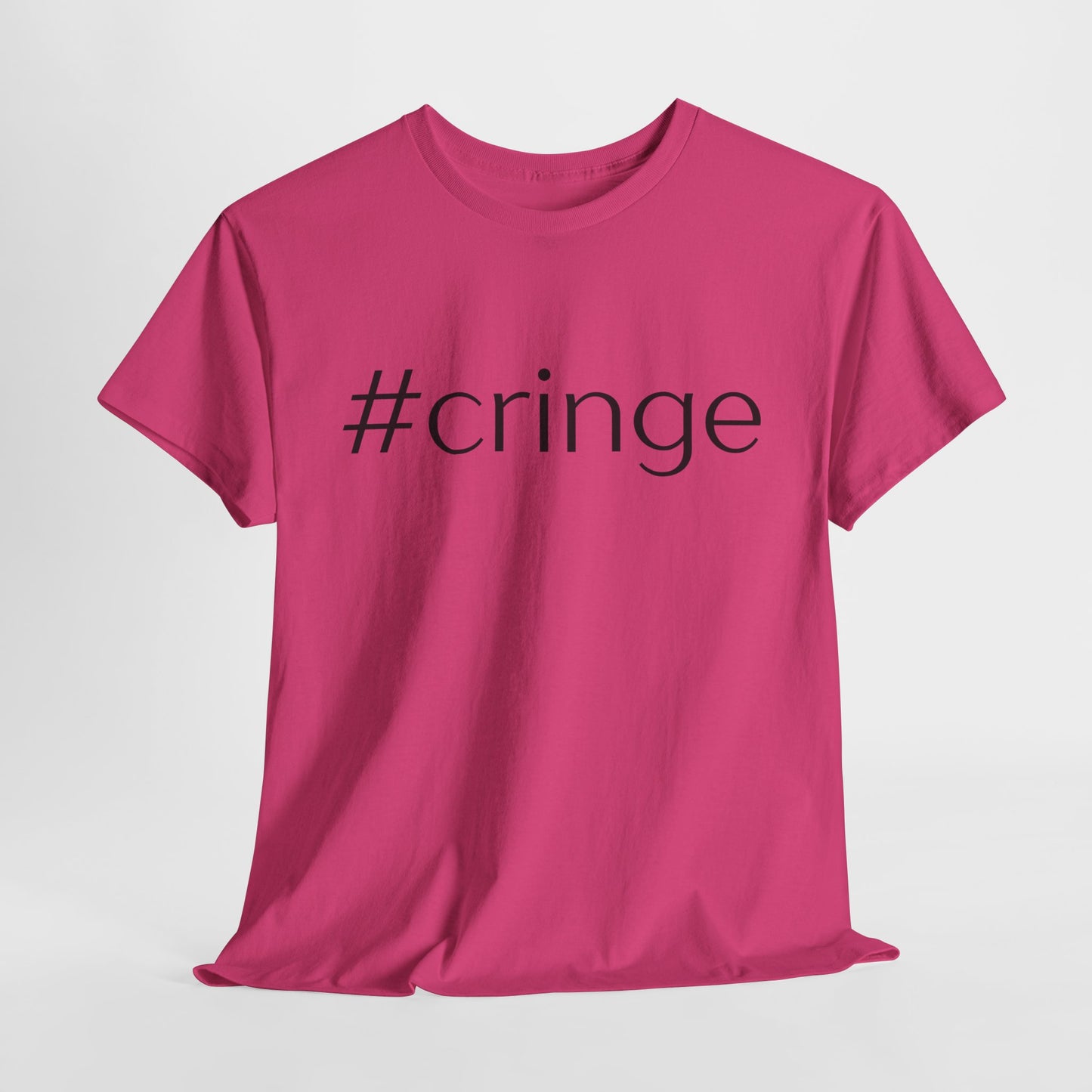 #Cringe Unisex Heavy Cotton Tee - Trendy White T-Shirt for Meme Lovers