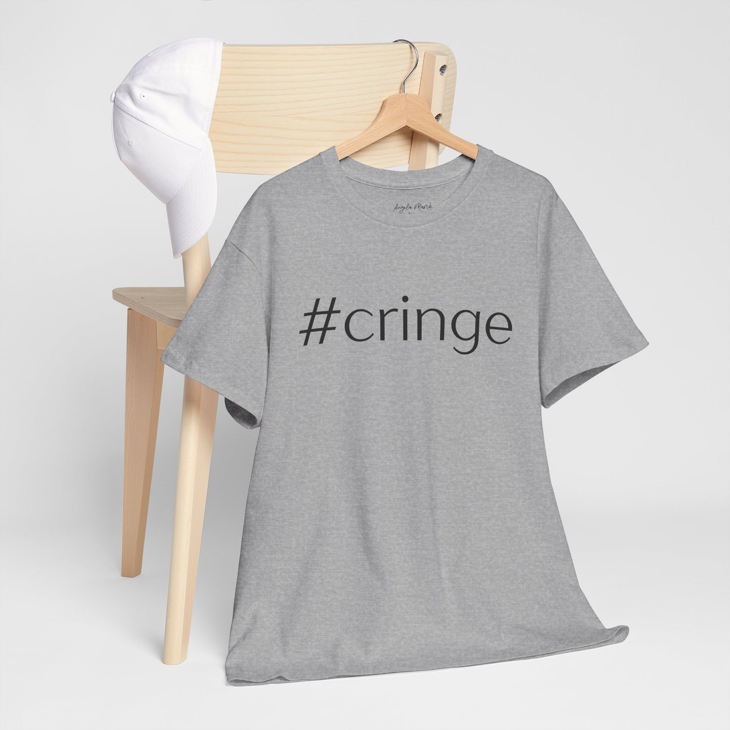 #Cringe Unisex Heavy Cotton Tee - Trendy White T-Shirt for Meme Lovers