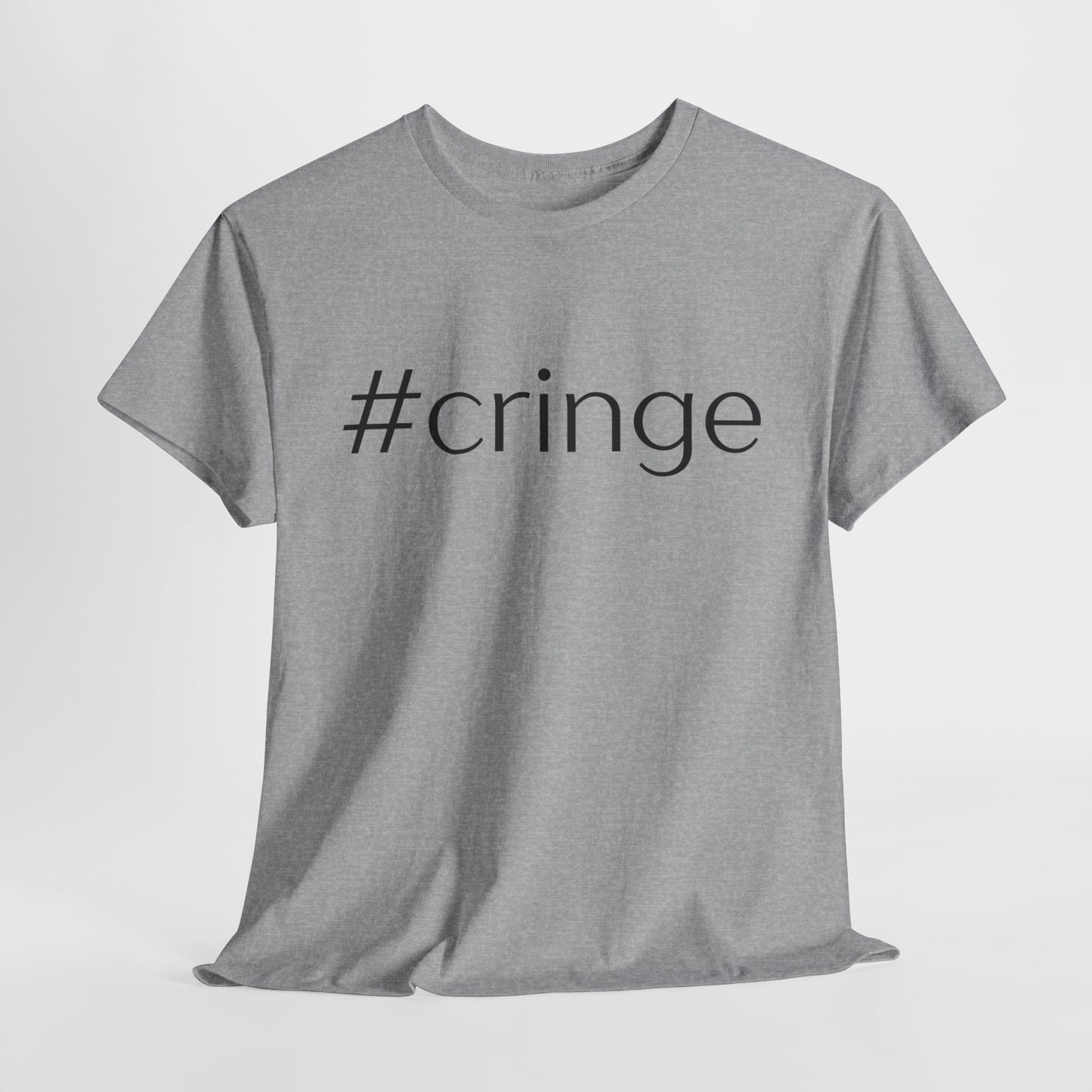 #Cringe Unisex Heavy Cotton Tee - Trendy White T-Shirt for Meme Lovers