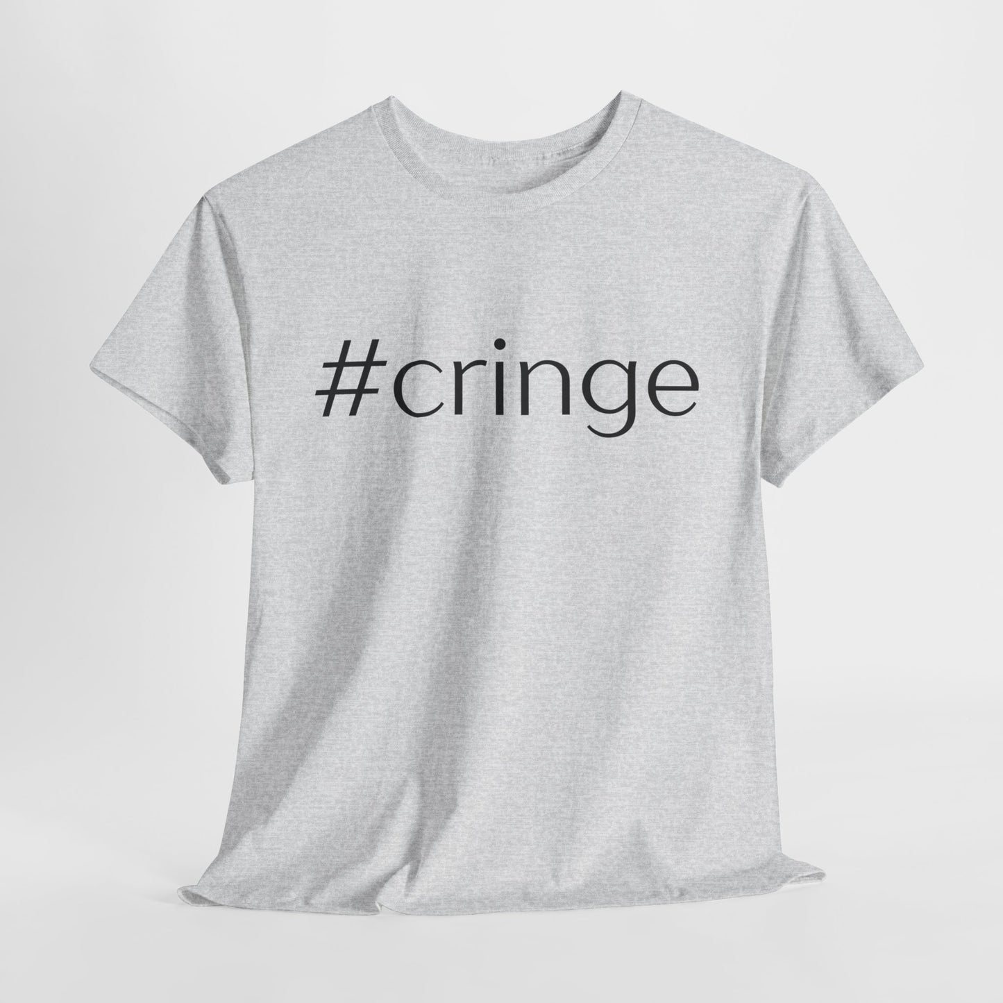 #Cringe Unisex Heavy Cotton Tee - Trendy White T-Shirt for Meme Lovers