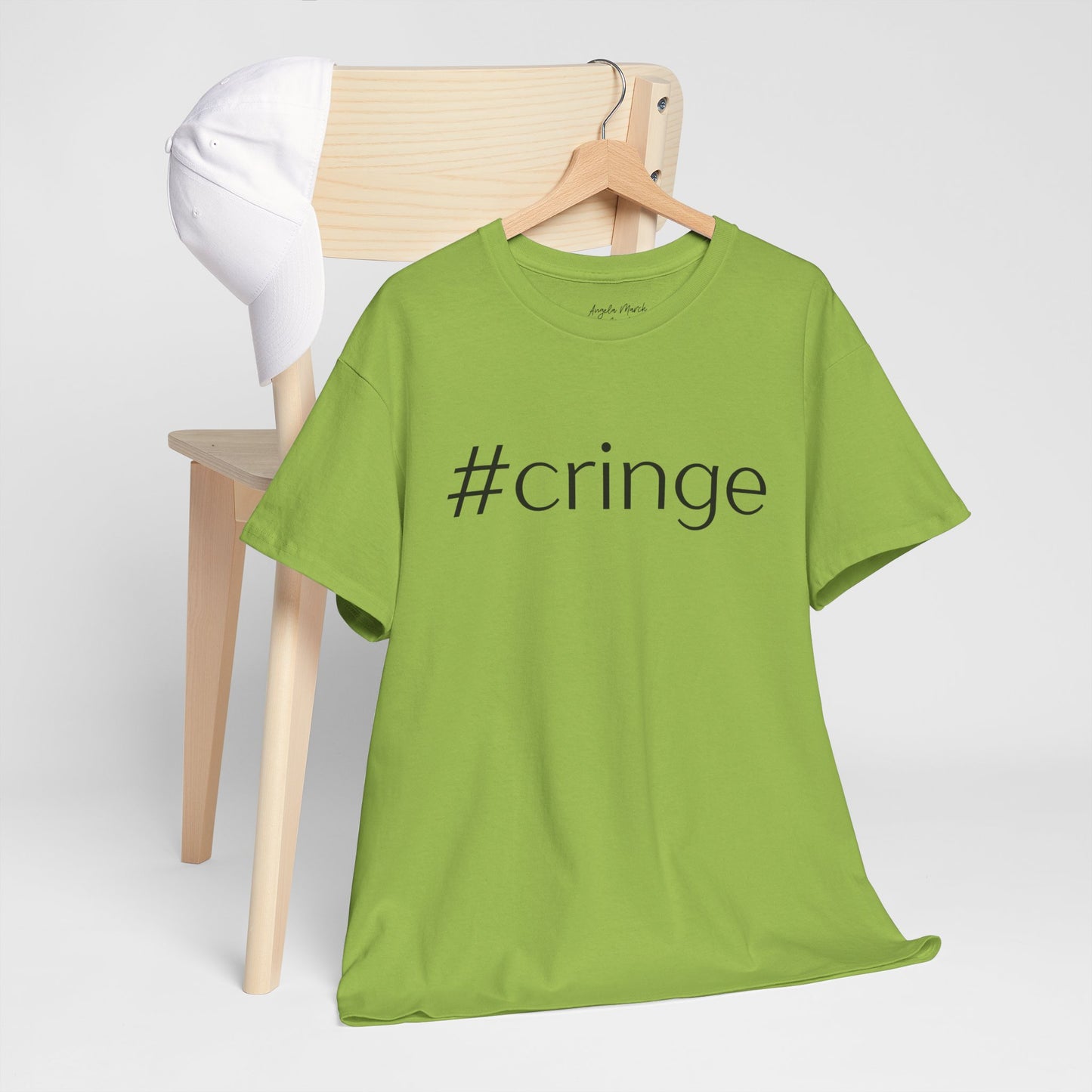 #Cringe Unisex Heavy Cotton Tee - Trendy White T-Shirt for Meme Lovers