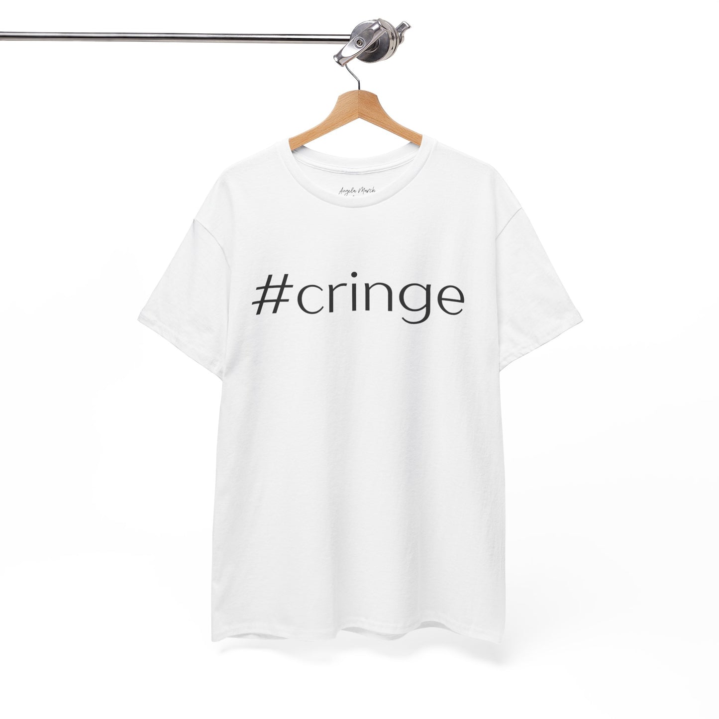 #Cringe Unisex Heavy Cotton Tee - Trendy White T-Shirt for Meme Lovers