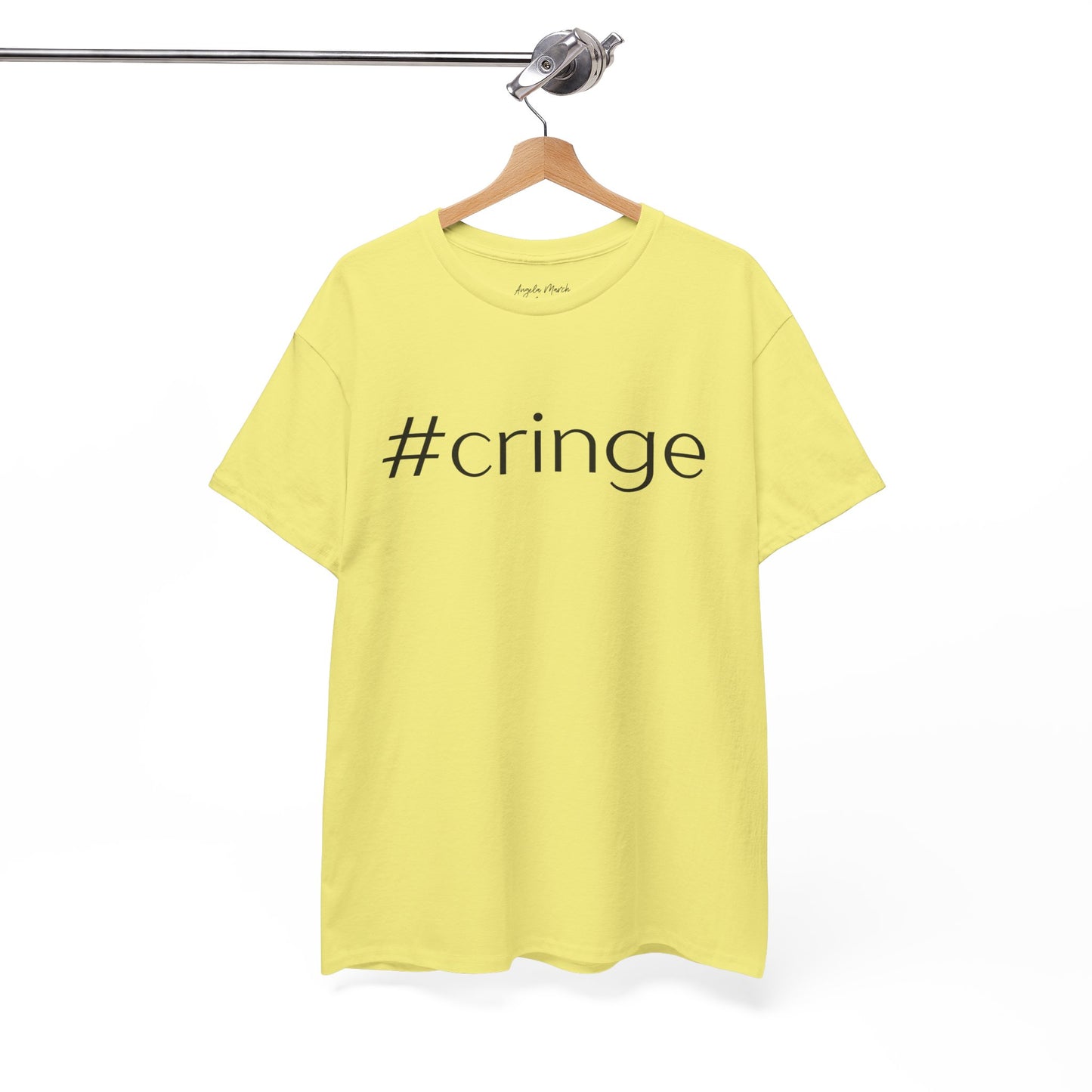 #Cringe Unisex Heavy Cotton Tee - Trendy White T-Shirt for Meme Lovers