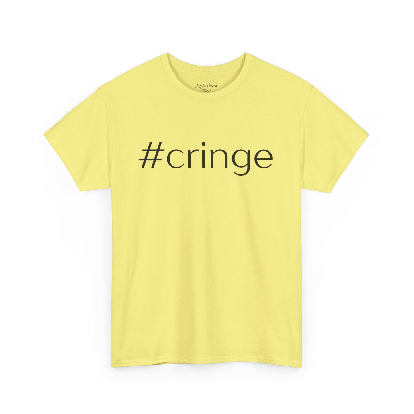 #Cringe Unisex Heavy Cotton Tee - Trendy White T-Shirt for Meme Lovers